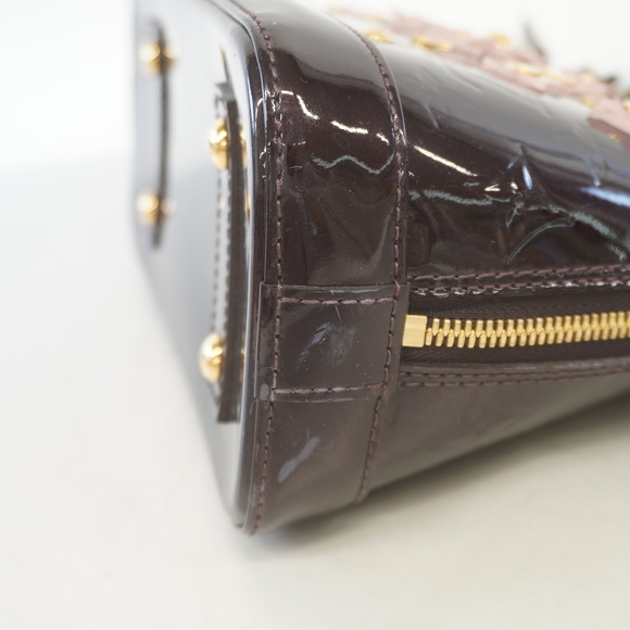 Auth Louis Vuitton 2way Bag Monogram Vernis Alma BB Flower M90988 Amaranto - Picture 7 of 9